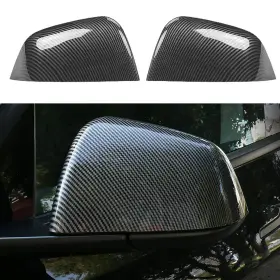 Ggshi-1148 Goodangie00 Abs Bright Carbon Fiber Style Rearview Mirror Guard Cover Door Side Moulding