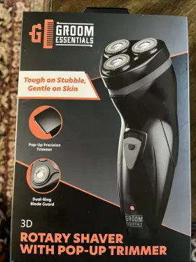 Gems104 Groom Essentials Mens 3d Rotary Electric Shaver With Pop Up Trimmer And Dual Ring Blade Guard