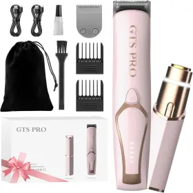 Gts 445001590502 Bikini Trimmer For Women Electric Razor 2 Pack Dual Head Body And Facial Hair Remo