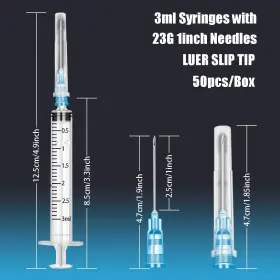 Gf2040601 Gufastoe 50pack 3ml/cc With 23 G 1 Inch Safety Luer-slip Individually Wrapped #3