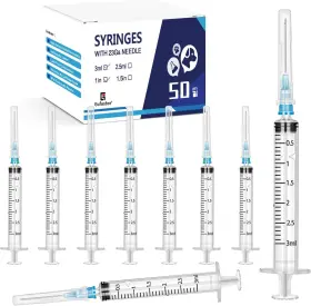 Gf2040601 Gufastoe 50pack 3ml/cc With 23 G 1 Inch Safety Luer-slip Individually Wrapped