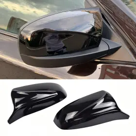 Hs-bw-03 Hacreyatu Rearview Mirror Cover Black Side Covers Caps For Bmw X5 E70 X6
