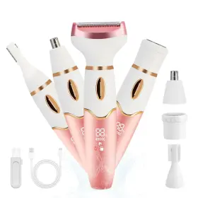 Haetfire Ay-398 Women Electric Razors Shavers Lady Bikini Trimmer 4 In 1 Pink