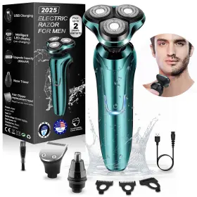 Handsomeface 755659372915 Electric Razor For Men Mens Rotary Shavers Waterproof Wet And Dry Recharg