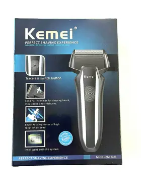 Hashir Products Km-2025 Kemei Mens Rechargeable Shaver With Two Blades Beard Sideburns