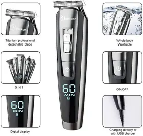 Xk-588 Hatteker Hair Clipper Beard Trimmer Kit For Men Cordless Mustache #3