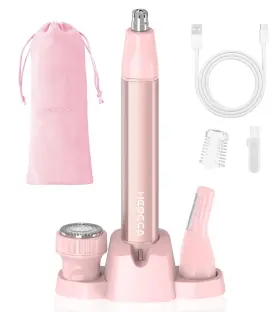Ft2004 Hebeca Nose Hair Trimmer For Women 3in1 Facial Removal Trimmers With Storage Ba