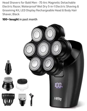 Hibig 774882511656 Head Shavers For Bald Men 7d Arc Electric Razor With Magnetic Detachab
