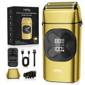 Hibig 774882542254 Professional Double Foil Shavers For Men 2-in-1 Electric Razor Port Hibig 774882542254 Professional Double Foil Shavers For Men 2-in-1 Electric Razor Port