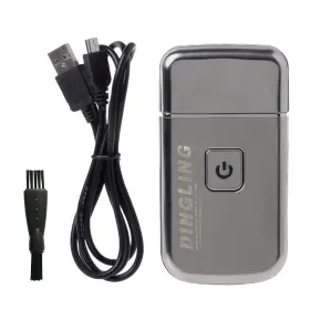 Hi555088-1 Hiena Mens Electric Ultra Thin Rechargeable Razor Reciprocating Mini Silver Hi555088-1 Hiena Mens Electric Ultra Thin Rechargeable Razor Reciprocating Mini Silver