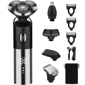 Ipx6 Hiena Pro 718387625456 Electric Shaver For Men Cordless Rechargeable Rotary Waterproof