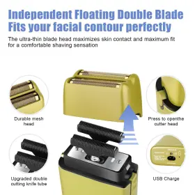 Hiena Pro 718387754255 Foil Shaver For Men Barber Double Trimmer Professional Razor Close Sh #3
