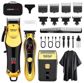 Hyn-229 Hiena Pro 053 823 Professional Hair Clippers Set Cordless Clipper For Barber Kit Usb-c R