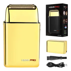 Hyn-808-gold Hiena Pro Foil Shaver For Men Barber Double Electric Trimmer Professional Electr