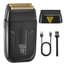 Hyn-821 Hiena Pro Professional Reciprocating Electric Shaver For Men Cordless Black