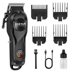 Hiena Pro Hyn- Black/gold 248 Electric Hair Clipper And Trimmer For Men Professional Cordless Barber Tool Wi