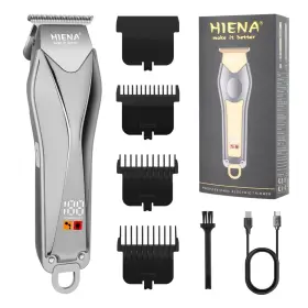 Hyn-silver-220 Hiena Pro Electric Professional Hair Trimmer For Men Usb Rechargeable T-shaped Blade B