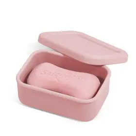 Highherz 716035325918 Leak Proof Silicone Travel Soap Case With Draining Tray - Bar Holder For