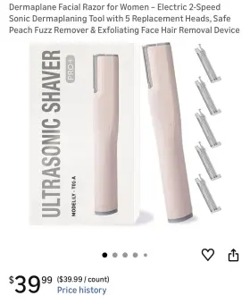 T01-a Hiotu Ultrasonic Body Shaver Pink Rechargeable 2-speed Exfoliating 5 Heads Women