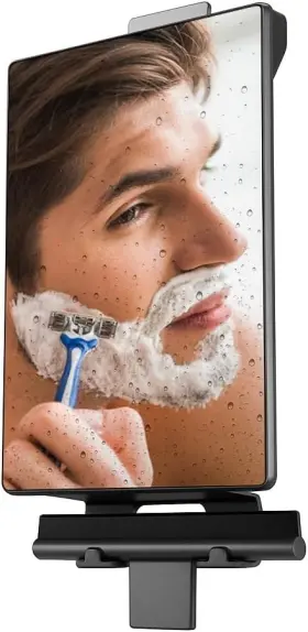 Honeybull 850057318302 Fogless Shower Mirror For Shaving Anti Fog 8 Inch L X 5.5 W Black