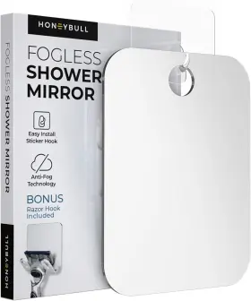 Hb-ssm2-m Honeybull Shower Mirror Fogless For Shaving - Flat 8 Inch L X 6 W White