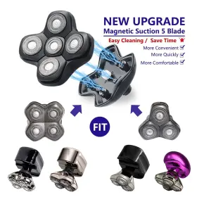 Hontec 749575322901 New Upgrade 5 Head Shaver Heads For Skull Pitbull Palm And Butterfly #2