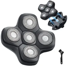Hontec 749575322901 New Upgrade 5 Head Shaver Heads For Skull Pitbull Palm And Butterfly
