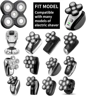 Jk-b005b Hontec 5 Blades Head Shaver Replacement Heads Electric Universal #2