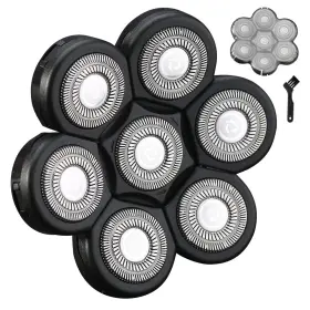 Jk-b007b Hontec 7d Black Electric Razor Replacement Blades - Universal 7 Blade Head Shaver Fo
