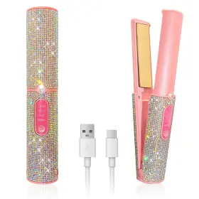6498 Huajun Cordless Hair Straightener Portable 2 In 1 For Straighteni