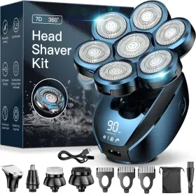 Huinnethrey 788953826761 Head Shavers Upgraded 5-in-1 Electric Razor For Bald Men 7d Floating Shav Inch