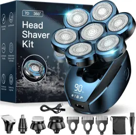 Lk-7610 Huinnethrey Head Shavers Upgraded 5-in-1 Electric Razor For Bald Men 7d Floating
