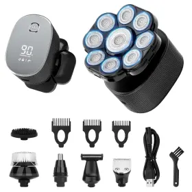 Gtj06-0624 Hwtong 9d Head Shaver For Bald Men 6-in-1 Electric Razor With Nose Hair Tri