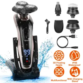 Gpct3253 Imountek 5-in-1 Rotary Mens Electric Shaver 3d Head Hair Beard Trimmer Razor Rechargeable