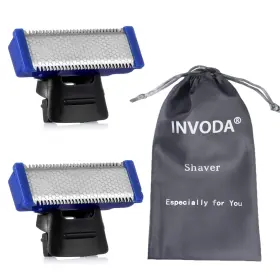 Invoda 789605813054 2pcs Shaver Replacement Head For Solo Rechargeable Full Body Hair Trimming El