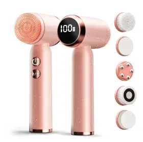 Mz-400 Jellystar Electric Face Scrubber With Led Display And Facial Cleansing Brush - 6-in-1 Exf
