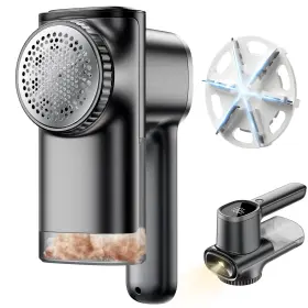 Ym13 Jfnrr Home Large Lint Remover Fabric Shaver - Rechargeable With Led Display 3d 6-b