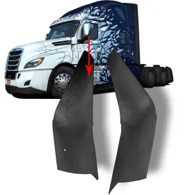 Jg-015 Jianxiaoguo A Pair Black Door Mirror Arm Cover For 2018-2025 Freightliner Machined