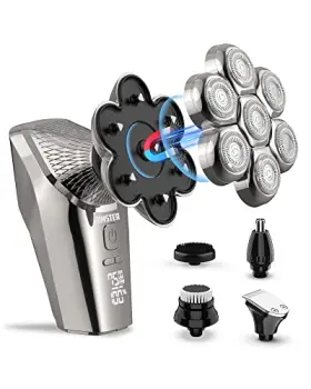 Ms-686 Jimster Electric Razor Men 5-in-1 Head Shaver Bald Magnetic - Black