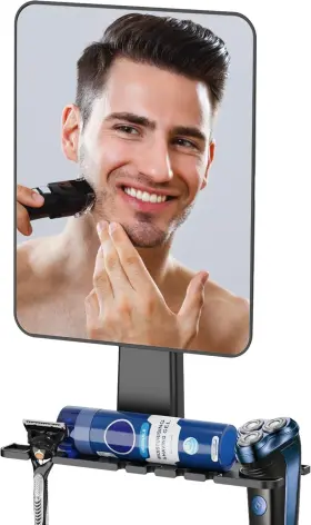 Ac-01 Jobsonslates Shower Mirror Fogless For Shaving 8.7 Inch L X 13 W Black