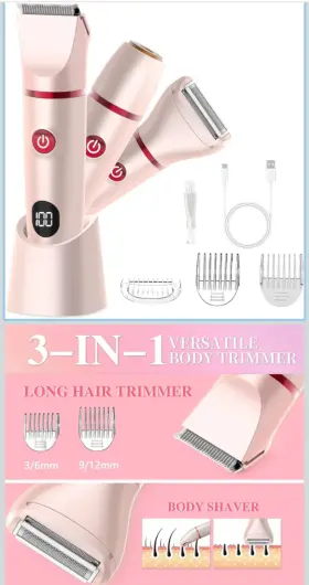 Rkks339 Jolalia Bikini Trimmer For Women Electric Razor Pubic Hair 3 In 1