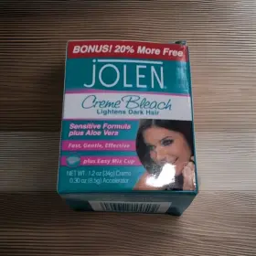 Jolen 046688100502 Face Dark Hair Lightener Creme Bleach Sensitive Formula Aloe Vera 1.2 Oz