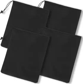 719184 Jxiwfvl 4 Pcs Black Mirror Covers With Drawstrings Waterproof Car Side