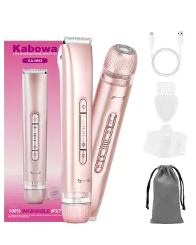 Ka-5662 Kabowa 2 In 1 Bikini Trimmer For Women Dual Head Electric Razors Ipx7 Waterproof Wet