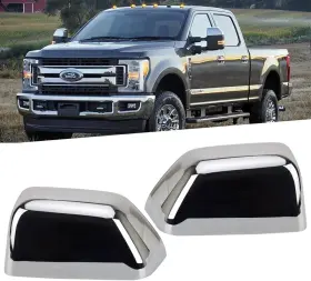 Kdowes 793129863815 Chrome Exterior Door Top Half Tow Mirror Cap Cover For Ford Super Duty