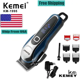 Kemei 6955549319844 2024 Hair Clipper Trimmer For Men Cordless Barber Electric Beard