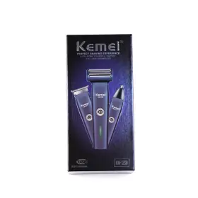 Km-1258 Kemei 3 In 1 Grooming Kit With Shaver Trimmer And Nose Lithium Batterie