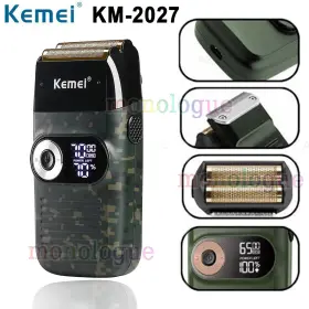 Km-2027 Kemei Men Shaver Lcd Display Cordless Rechargeable Hair Trimmer Clipper