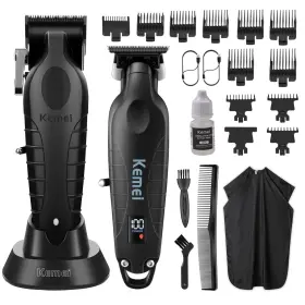 2296amz Kemei Km-2293 Hair Clippers For Men Professional Clipper And Trimmers Set Cordless