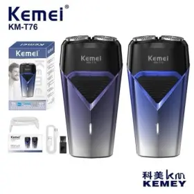 Km-t76 Kemei Rechargeable Foil Head Facial Shaver Dual For Men